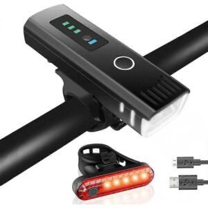 USB Rechargeable Bike Light Set – LED Front & Tail Light