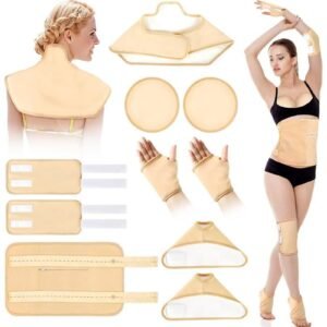 10PCS Castor Oil Pack Wraps Reusable Adjustable Elastic Straps for Neck Shoulder Chest Waist Knee Feet