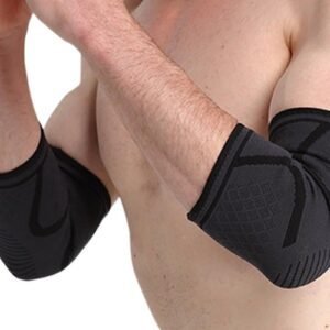 2Pcs Elbow Brace for Tendonitis Elbow Compression Support Sleeve for Golfers Pain Relief for Workout Weightlifting -Black / L
