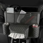 Car Handbag Purse Holder Between Seats Car Consoles Storage Bag Auto Seat Barrier-Black