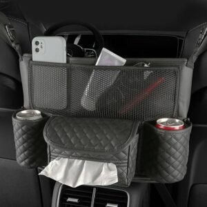 Car Handbag Purse Holder Between Seats Car Consoles Storage Bag Auto Seat Barrier-Black