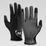 Equestrian Riding Gloves, Full-Palm Silicone Anti-Slip & Durable Touchscreen Model, Ice-Silk Cooling, Breathable, and UV-Protective, Suitable for Outdoor Sports, Driving, and Training—Black-M