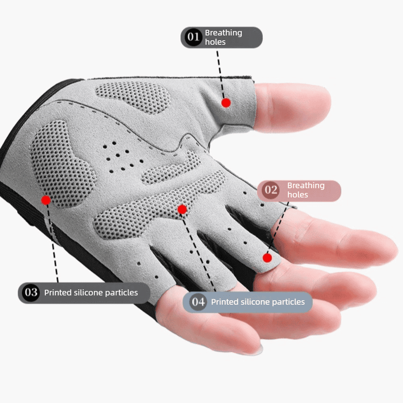 Black, Size M - One Pair - Breathable Mesh Half-Finger Sports Gloves, Non-Slip Silicone Shock-Absorbing Gloves for Cycling and Fitness 2 Black, Size M – One Pair – Breathable Mesh Half-Finger Sports Gloves, Non-Slip Silicone Shock-Absorbing Gloves for Cycling and Fitness - image 2