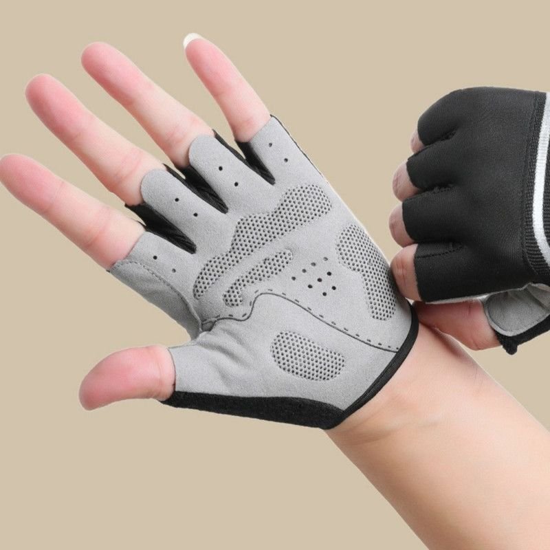 Red, Size M - One Pair - Breathable Mesh Half-Finger Sports Gloves, Non-Slip Silicone Shock-Absorbing Gloves for Cycling Fitness 4 Red, Size M – One Pair – Breathable Mesh Half-Finger Sports Gloves, Non-Slip Silicone Shock-Absorbing Gloves for Cycling Fitness - image 4