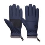Winter Fleece-Lined Touchscreen Gloves, Windproof, Water-Resistant, Anti-Slip Thermal Gloves for Cycling and Driving, Unisex, One Pair—Blue (One Size Fits All)