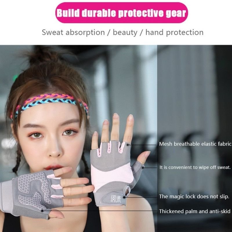 Gray - Size L - Silicone Anti-Slip Half-Finger Workout Gloves, Breathable Shock-Absorbing Gym Gloves for Cycling, One Pair, Unisex 4 Gray – Size L – Silicone Anti-Slip Half-Finger Workout Gloves, Breathable Shock-Absorbing Gym Gloves for Cycling, One Pair, Unisex - image 4