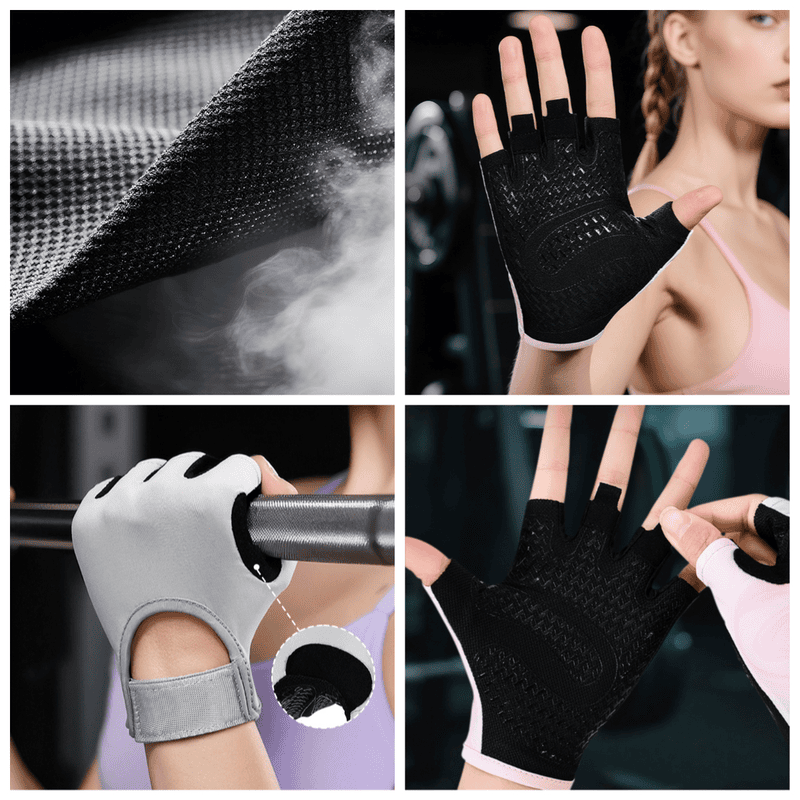 Pink - Size M - Women's Half-Finger Fitness Gloves, Silicone Anti-Slip Breathable Gloves for Yoga, Cycling, and Sports 5 Pink – Size M – Women’s Half-Finger Fitness Gloves, Silicone Anti-Slip Breathable Gloves for Yoga, Cycling, and Sports - image 5