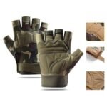 Size XXL – Green Camouflage – EVA Protective Tactical Gloves (1 Pair), Anti-Slip Shock-Absorbing Sports Gloves for Cycling Workouts