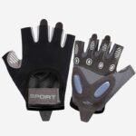 Black – Size L – Women’s Ice Silk Half-Finger Fitness Gloves, Silicone Shock-Absorbing, Anti-Slip, Breathable Sports Gloves