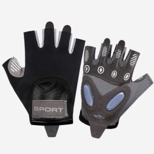 Black – Size L – Women’s Ice Silk Half-Finger Fitness Gloves, Silicone Shock-Absorbing, Anti-Slip, Breathable Sports Gloves