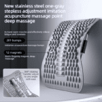 Adjustable Lumbar Relief Stretcher, Magnetic Back Traction Device, Home Massage Equipment—Gray