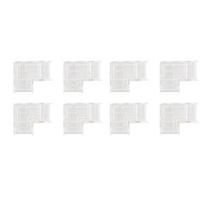 8pcs LED Strip Light Connector Professional Transparent 3Pin L Shaped COB Connector for COB LED Strip Light