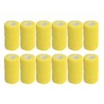 12Pcs Bandage Wrap Natural Latex Elastic Self Adhesive Wrap for Cows Dogs Horses 10cm Yellow