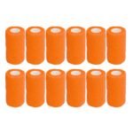 12Pcs Bandage Wrap Natural Latex Elastic Self Adhesive Wrap for Cows Dogs Horses 10cm Orange