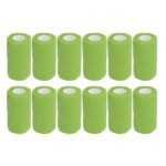 12Pcs Bandage Wrap Natural Latex Elastic Self Adhesive Wrap for Cows Dogs Horses 10cm Green