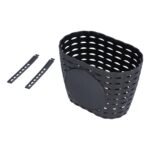 Children Bike Basket Thickened Plastic Wear Resistant and Durable Children’s Bicycle Stroller Shopping Hanging BasketBlack