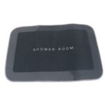 Bathroom Mat Modern Absorbent Quick Dry Bathroom Rug Entrance Door Antislip Mat dark Grey Square