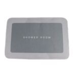 Bathroom Mat Modern Absorbent Quick Dry Bathroom Rug Entrance Door Antislip Mat Light Gray Square