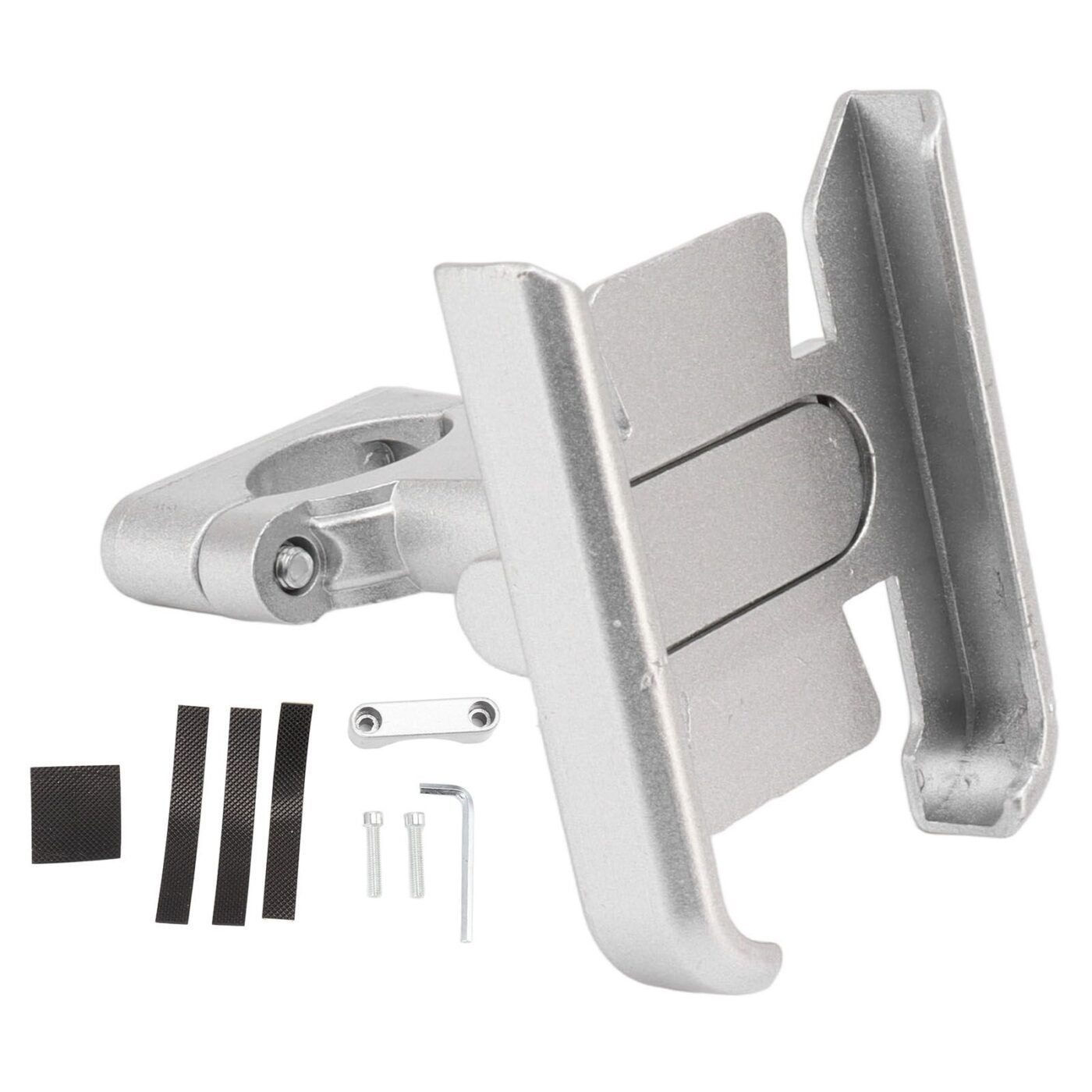Bike Phone Mount Aluminum Alloy Silicone Pad Rotatable Impact Resistant Bike Cell Phone Holder for 4 to 7 Inch Device Silver 1 Bike Phone Mount Aluminum Alloy Silicone Pad Rotatable Impact Resistant Bike Cell Phone Holder for 4 to 7 Inch Device Silver