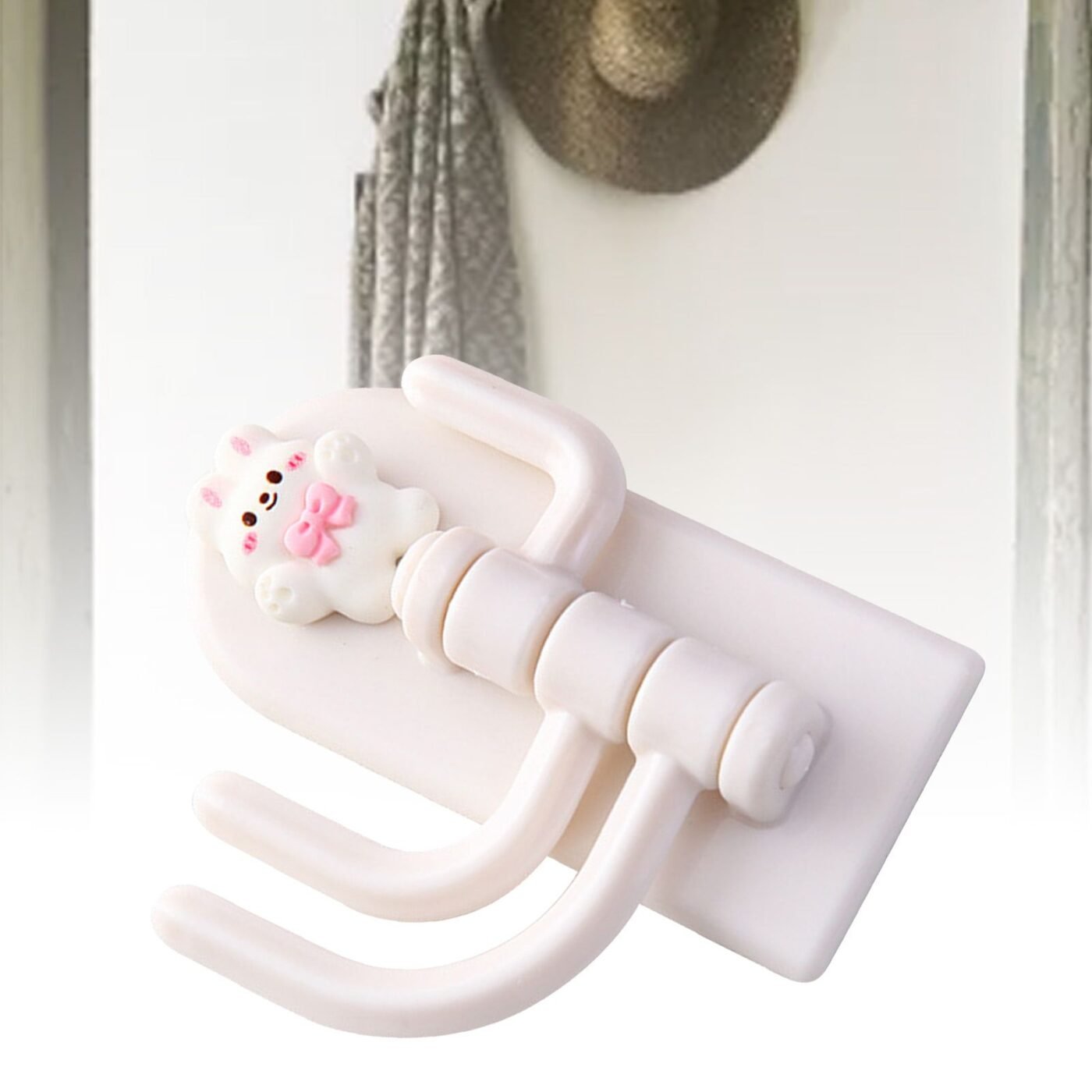 Self Adhesive Hanger Punch Free Rotating 3 Hooks Cute Animal Wall Door Holder for Keys Bowknot Rabbit 5 Self Adhesive Hanger Punch Free Rotating 3 Hooks Cute Animal Wall Door Holder for Keys Bowknot Rabbit - image 5
