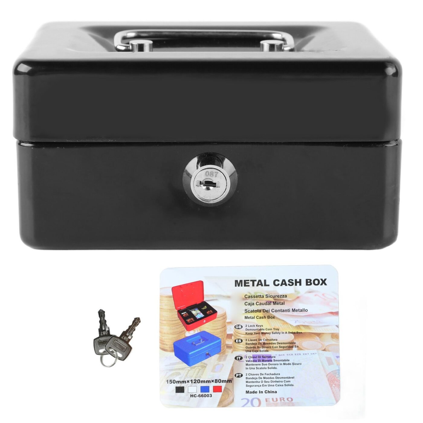 Metal Cash Box with Lock Safety Portable Small Metal Storage Box with 2 Keys for Money Document Home Car 1 Metal Cash Box with Lock Safety Portable Small Metal Storage Box with 2 Keys for Money Document Home Car