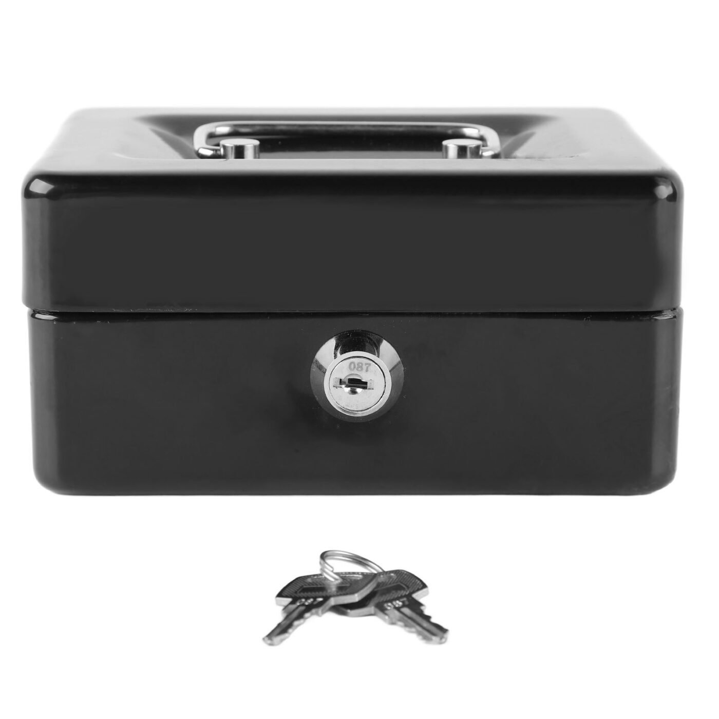 Metal Cash Box with Lock Safety Portable Small Metal Storage Box with 2 Keys for Money Document Home Car 2 Metal Cash Box with Lock Safety Portable Small Metal Storage Box with 2 Keys for Money Document Home Car - image 2