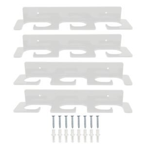 4Pcs Fishing Rod Holder Rugged Space Saving Stylish Holding 6 Rods Wall Mounted Fishing Pole Rack for Indoor Outdoor Transparent