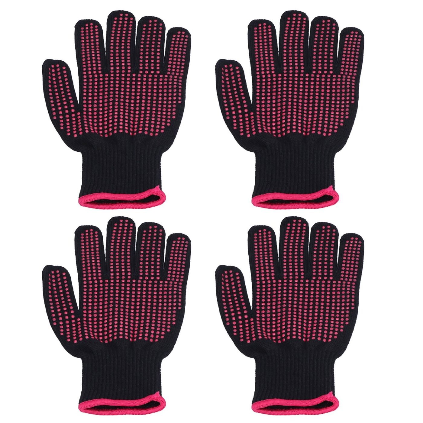 4Pcs Heat Resistant Gloves High Temperature Resistant Anti Scalding Mitts with Silicone BumpsRose Red Silicone Rose Red Edge 3 4Pcs Heat Resistant Gloves High Temperature Resistant Anti Scalding Mitts with Silicone BumpsRose Red Silicone Rose Red Edge - image 3