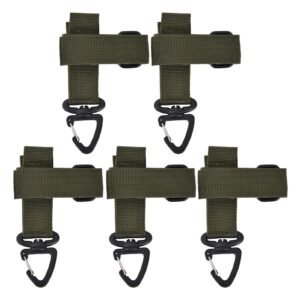 5pcs/set Multi Purpose Glove Hanging Buckle Adjustable Nylon Glove Hook Safety ClipMilitary Green