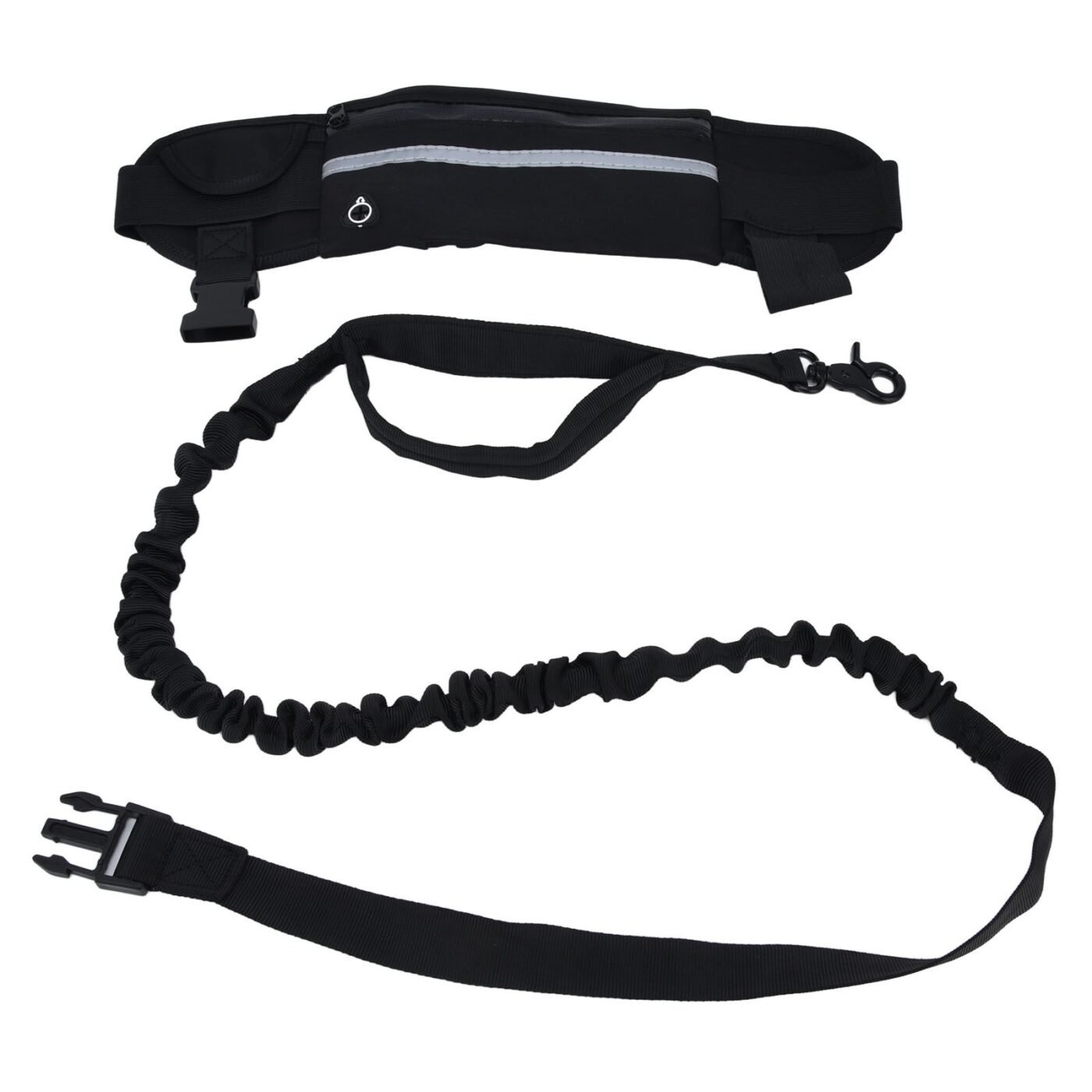 Sports Belt Bag Leash Set Reflective Elastic Explosion Proof Dog Running Traction Rope for Walking RunningBlack 2 Sports Belt Bag Leash Set Reflective Elastic Explosion Proof Dog Running Traction Rope for Walking RunningBlack - image 2