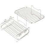 2Pcs Air Fryer Rack 304 Stainless Steel Dehydrator Rack with 4 Barbecue Sticks for 8QT Dual Basket Air Fryer