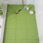 10PCS Suction Cup Floor Mats Anti Slip Plastic Mosaic Bath Mat for Kitchen Bathroom Green