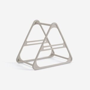 Hanger Storage Rack PP Triangular Rounded Design Shelf Multifunctional Organizer Gray