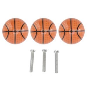 3 Set Basketball Cabinet Kitchen Home Knobs Ball Type Single Hole Drawer Ceramic Handle