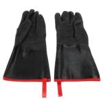 BBQ Gloves High Temperature Resistance 500℃ Waterproof Acid and Alkali Resistant Garden GlovesBlack 14in