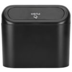 Car Trash Can Portable Hanging Garbage Waste Bin with Lid Vehicle Interior Accessory Black
