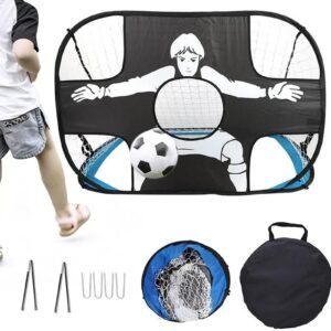 2 in 1 Portable Foldable Soccer Goal with Detachable Target - Blue
