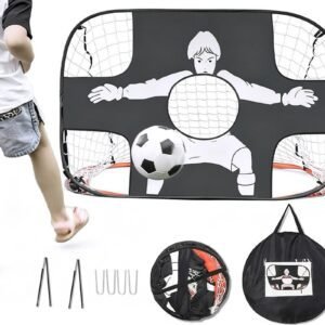 2 in 1 Portable Foldable Soccer Goal with Detachable Target - Red