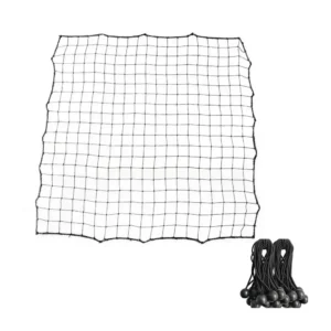 Soccer Training Equipment Adjustable Angle Rebounder Net with 20 Elastic Ropes for Beginner Training Portable Kickback - Black