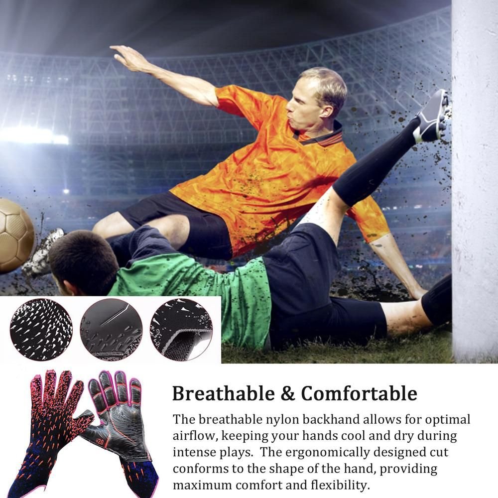 Soccer Goalkeeper Gloves Thickened Breathable Football Gloves Anti-Slip Latex Training Gloves for Teenagers Adults - 8# 2 Soccer Goalkeeper Gloves Thickened Breathable Football Gloves Anti-Slip Latex Training Gloves for Teenagers Adults – 8# - image 2