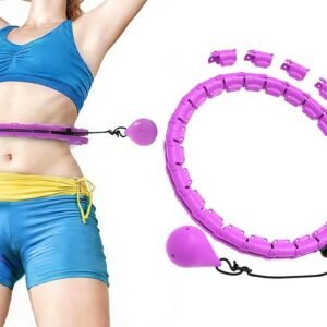 32 Section Weighted Hula Hoop with Massage Rollers – Purple