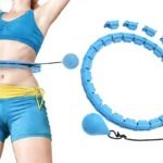 32 Section Weighted Hula Hoop with Massage Rollers – Blue