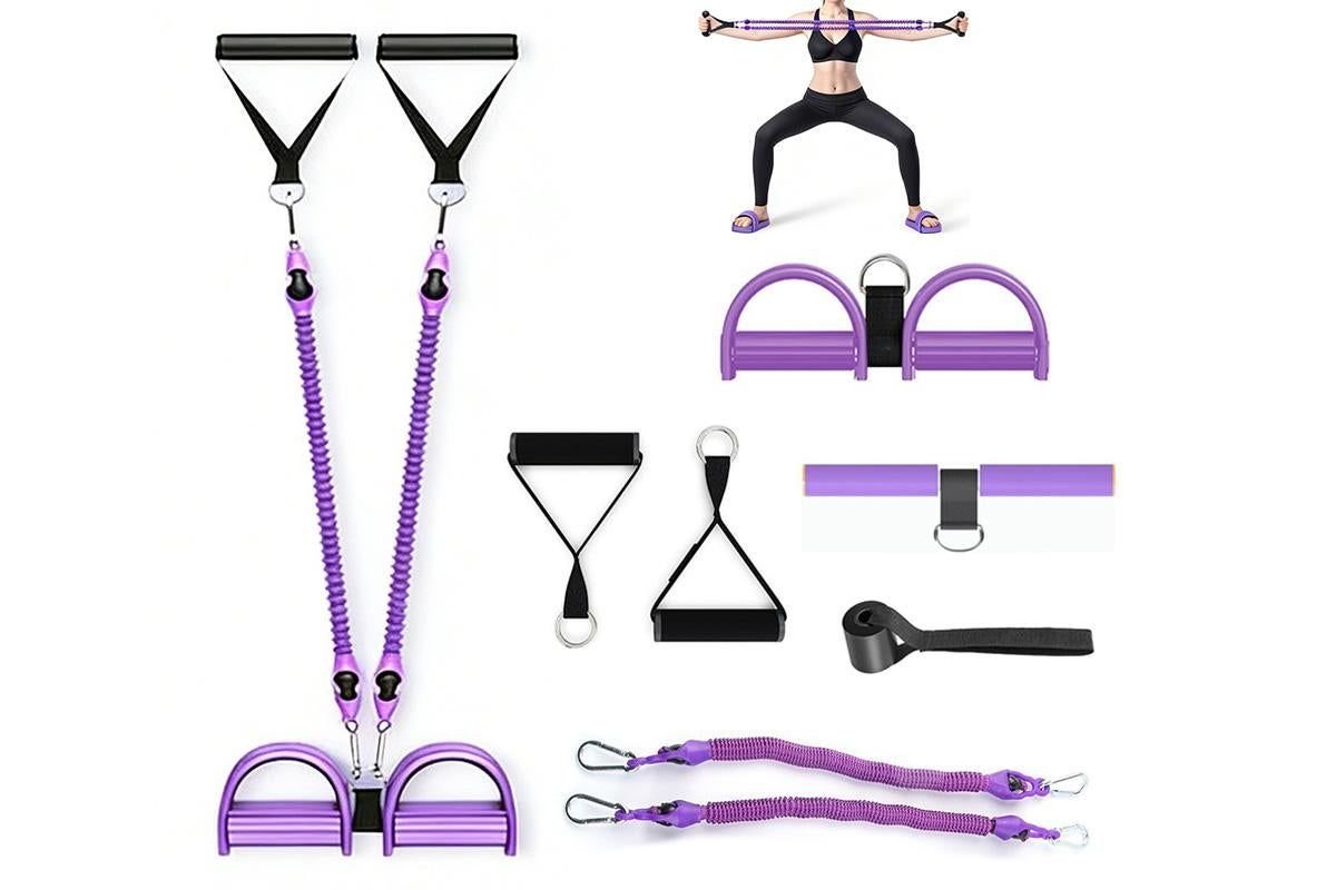 1 Set 4-in-1 Resistance Band Pedal Puller for Sit-Up Home Gym Yoga Pilates - 2 Tubes 1 1 Set 4-in-1 Resistance Band Pedal Puller for Sit-Up Home Gym Yoga Pilates – 2 Tubes