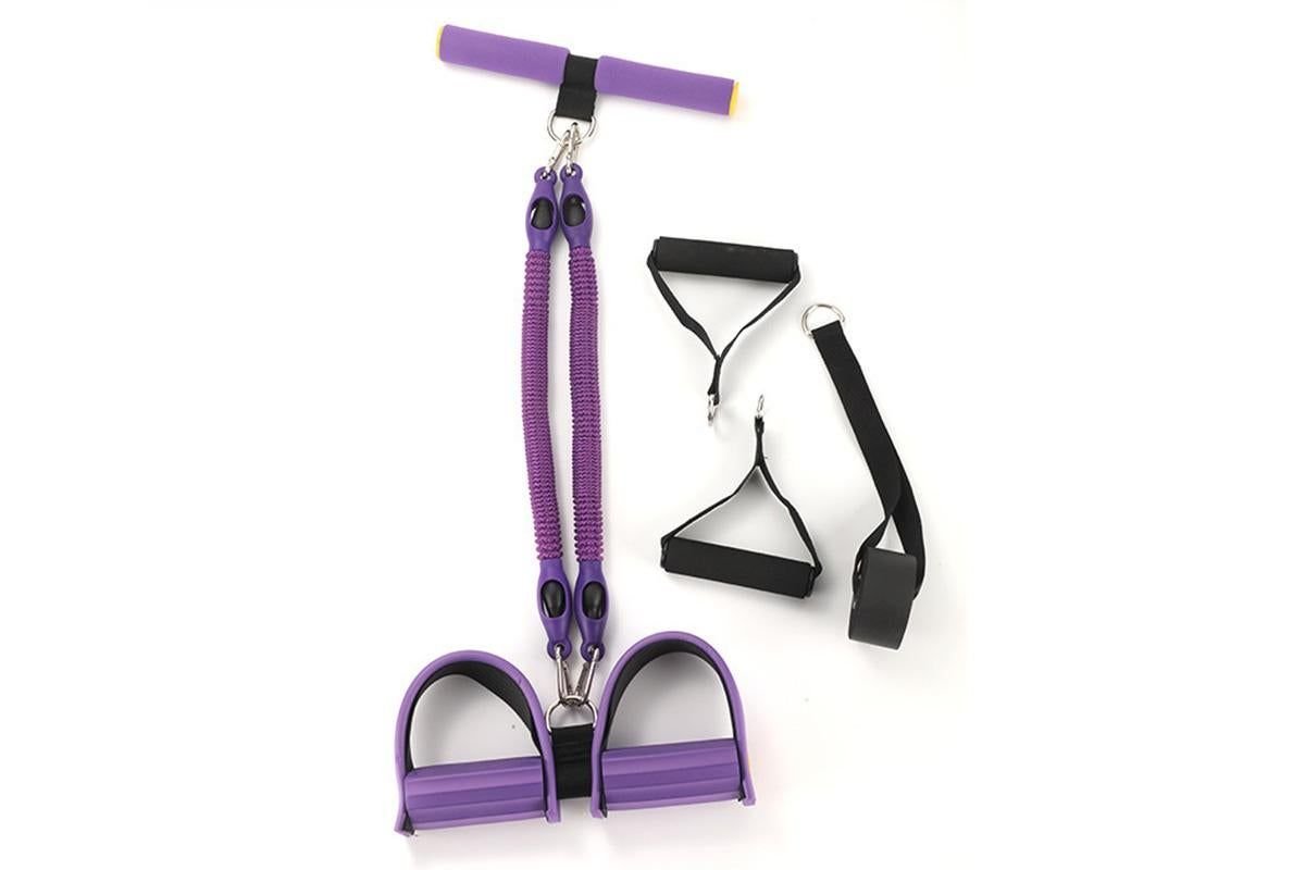 1 Set 4-in-1 Resistance Band Pedal Puller for Sit-Up Home Gym Yoga Pilates - 2 Tubes 2 1 Set 4-in-1 Resistance Band Pedal Puller for Sit-Up Home Gym Yoga Pilates – 2 Tubes - image 2