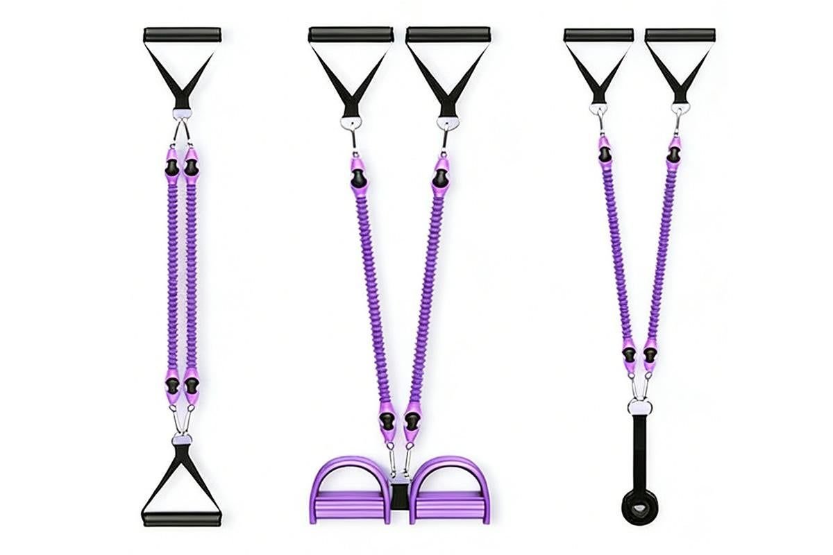 1 Set 4-in-1 Resistance Band Pedal Puller for Sit-Up Home Gym Yoga Pilates - 2 Tubes 3 1 Set 4-in-1 Resistance Band Pedal Puller for Sit-Up Home Gym Yoga Pilates – 2 Tubes - image 3