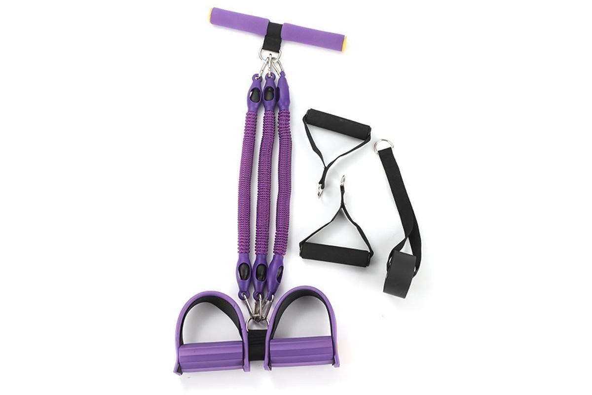 1 Set 4-in-1 Resistance Band Pedal Puller for Sit-Up Home Gym Yoga Pilates - 3 Tubes 2 1 Set 4-in-1 Resistance Band Pedal Puller for Sit-Up Home Gym Yoga Pilates – 3 Tubes - image 2