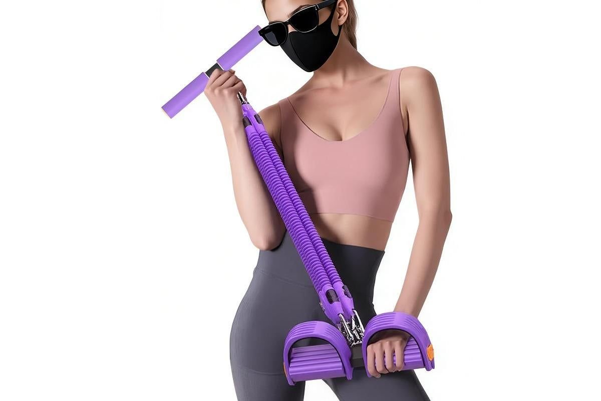 1 Set 4-in-1 Resistance Band Pedal Puller for Sit-Up Home Gym Yoga Pilates - 4 Tubes 3 1 Set 4-in-1 Resistance Band Pedal Puller for Sit-Up Home Gym Yoga Pilates – 4 Tubes - image 3