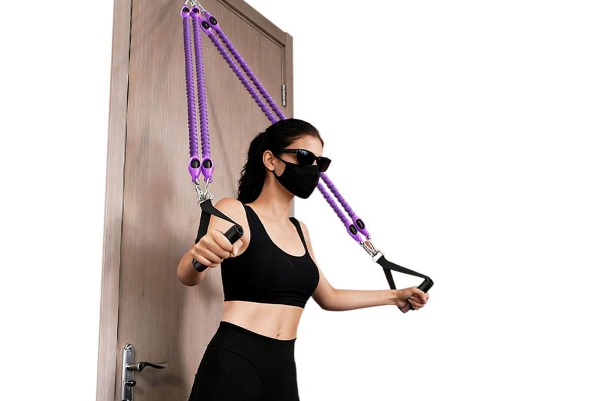 1 Set 4-in-1 Resistance Band Pedal Puller for Sit-Up Home Gym Yoga Pilates - 4 Tubes 4 1 Set 4-in-1 Resistance Band Pedal Puller for Sit-Up Home Gym Yoga Pilates – 4 Tubes - image 4