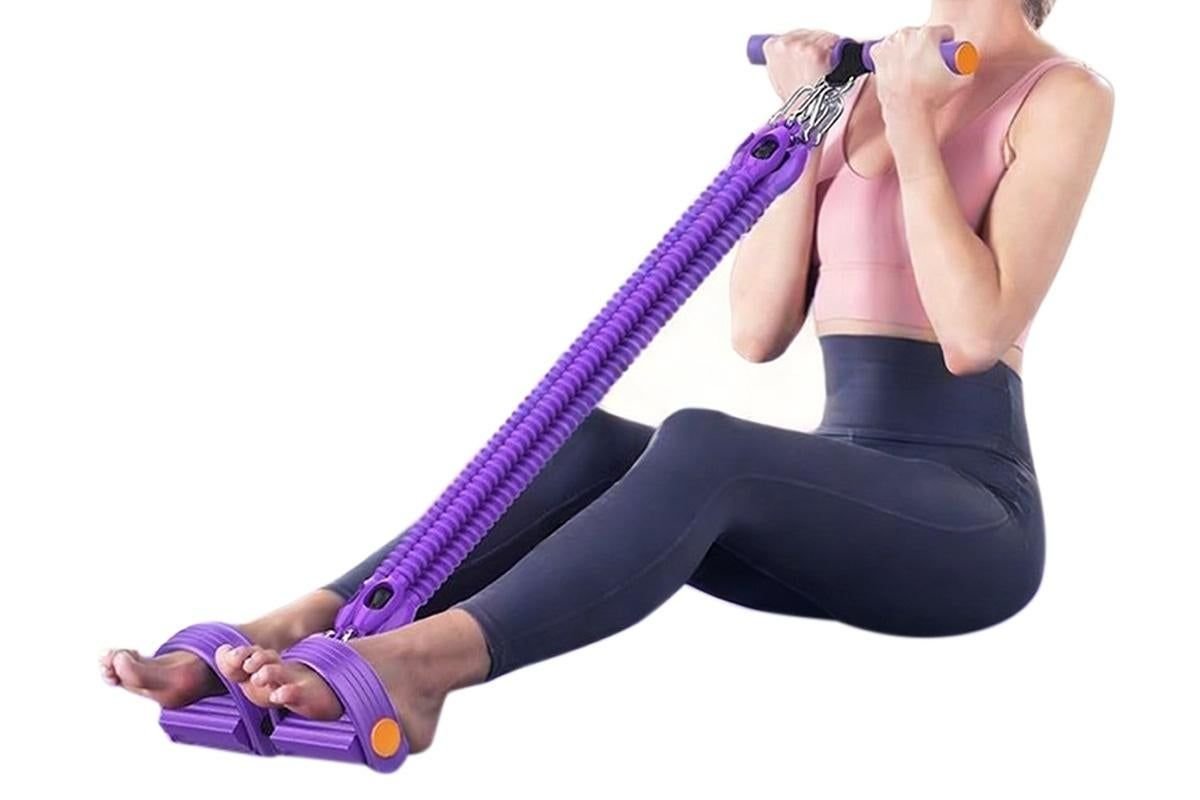 1 Set 4-in-1 Resistance Band Pedal Puller for Sit-Up Home Gym Yoga Pilates - 4 Tubes 5 1 Set 4-in-1 Resistance Band Pedal Puller for Sit-Up Home Gym Yoga Pilates – 4 Tubes - image 5