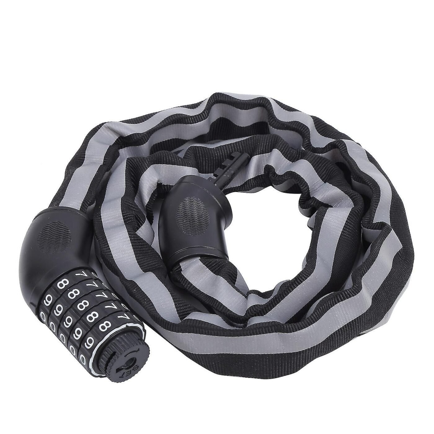 Reflective Black Keyless Bike Antitheft Coded Lock - Five Password Bicycle Cable Lock 1 Reflective Black Keyless Bike Antitheft Coded Lock – Five Password Bicycle Cable Lock
